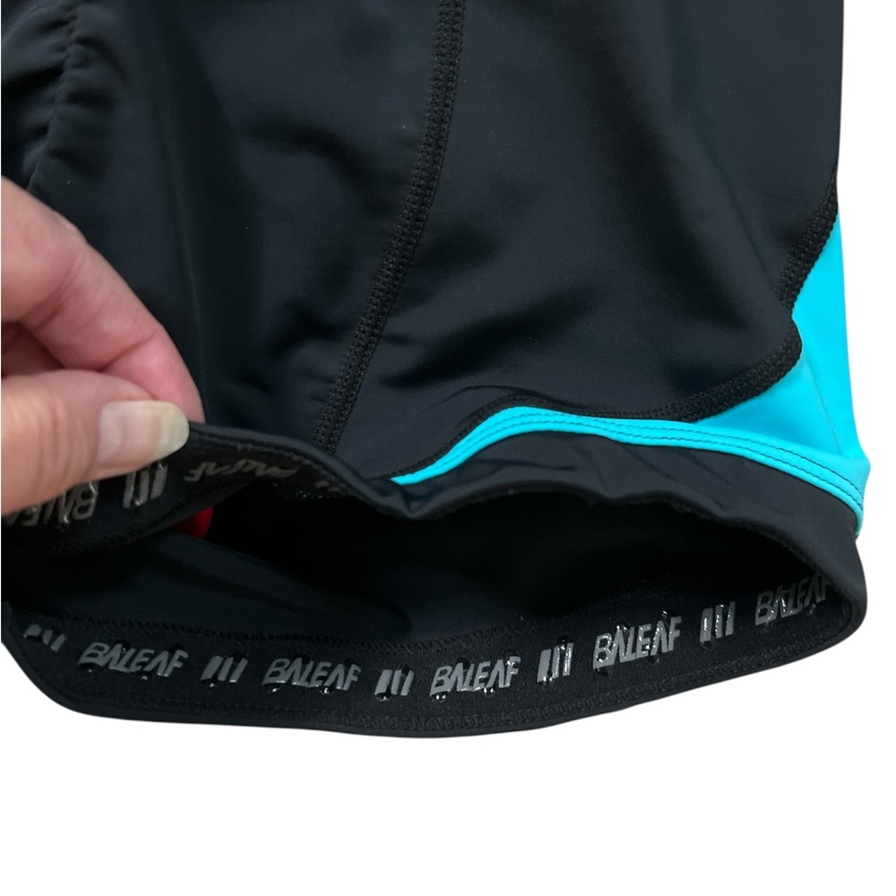Baleaf Women's Black and Teal 4D Padded Cycling Shorts Size Large - Picture 8 of 12